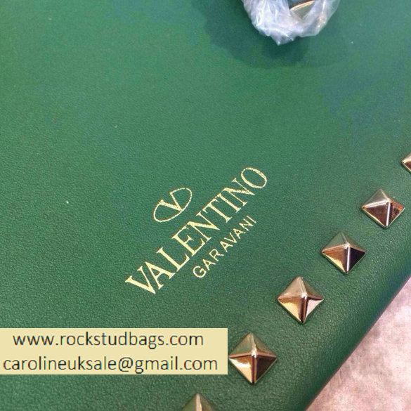 Valentino 2014 fall winter rockstud clutch in green
