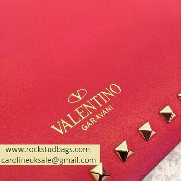 Valentino 2014 fall winter rockstud clutch in red