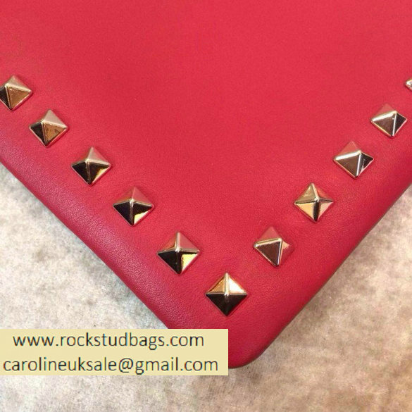 Valentino 2014 fall winter rockstud clutch in red - Click Image to Close