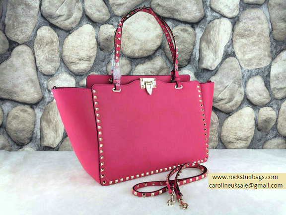 Valentino 2015 Rockstud Small Double Handbag Tote bag Rosy