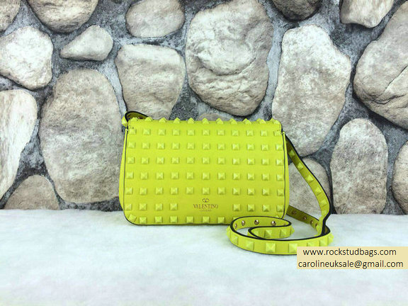 Valentino Fluo Green Rockstud All Over Crossbody Bag - Click Image to Close