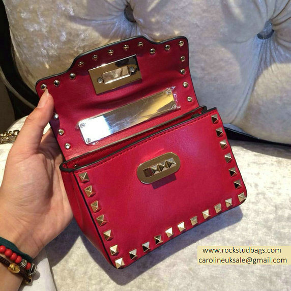 Valentino Rockstud chain shoulder bag Red - Click Image to Close