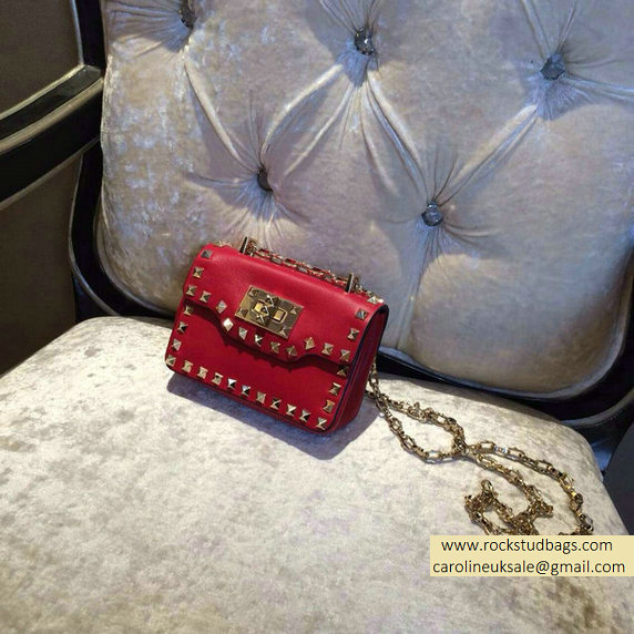 Valentino Rockstud chain shoulder bag Red - Click Image to Close