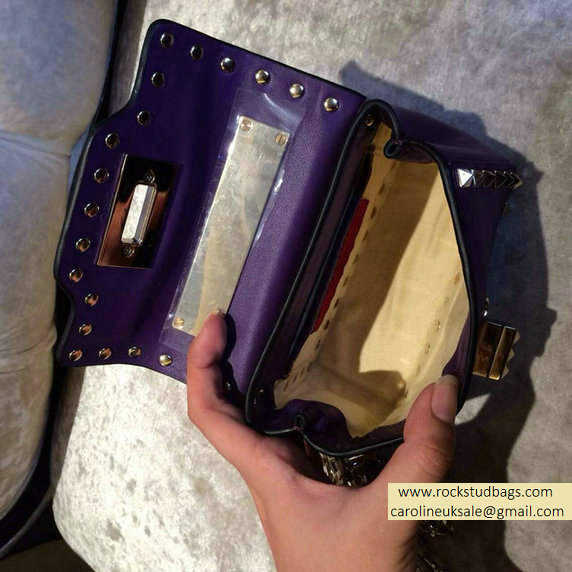 Valentino Rockstud chain shoulder bag Violet - Click Image to Close