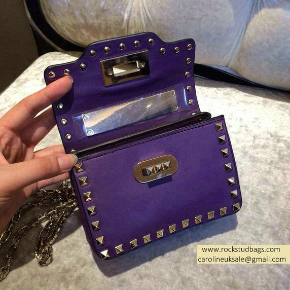 Valentino Rockstud chain shoulder bag Violet - Click Image to Close