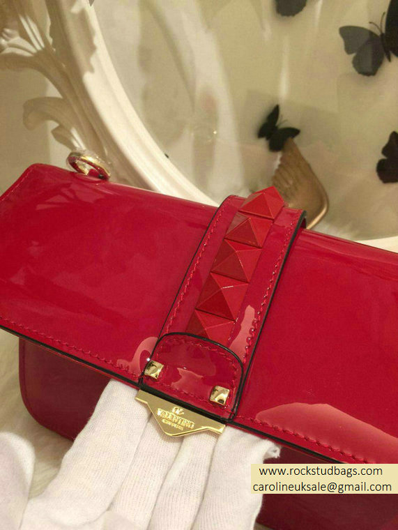 Valentino Red Rockstud Flap Medium Bag - Click Image to Close