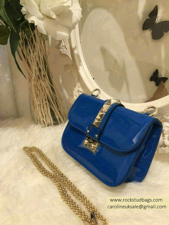 Valentino Royal Blue Rockstud Flap small Bag - Click Image to Close