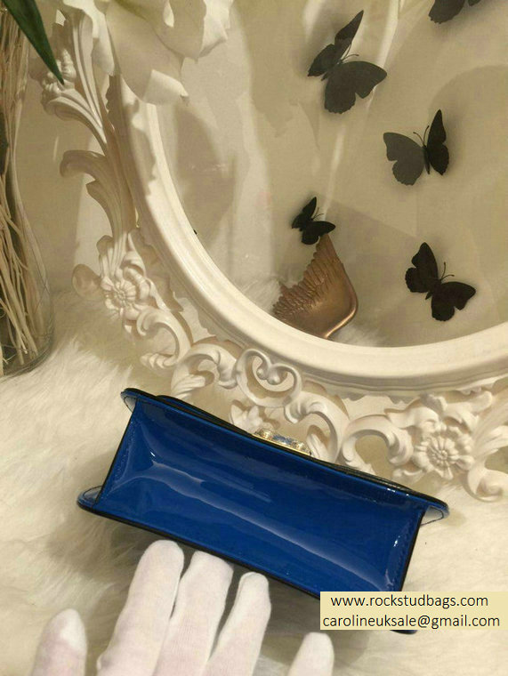 Valentino Royal Blue Rockstud Flap small Bag - Click Image to Close