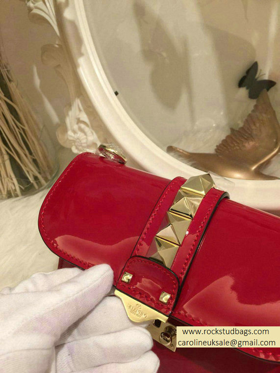 Valentino Red Rockstud Flap small Bag - Click Image to Close
