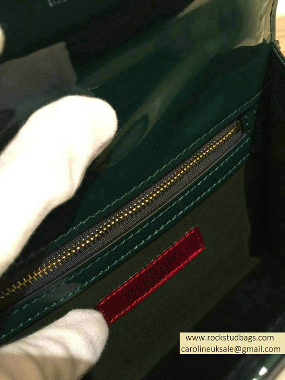 Valentino Hunter Green Rockstud Flap small Bag