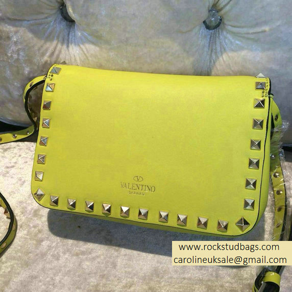 Valentino fluorescent yellow mini Rockstud Crossbody Bag - Click Image to Close