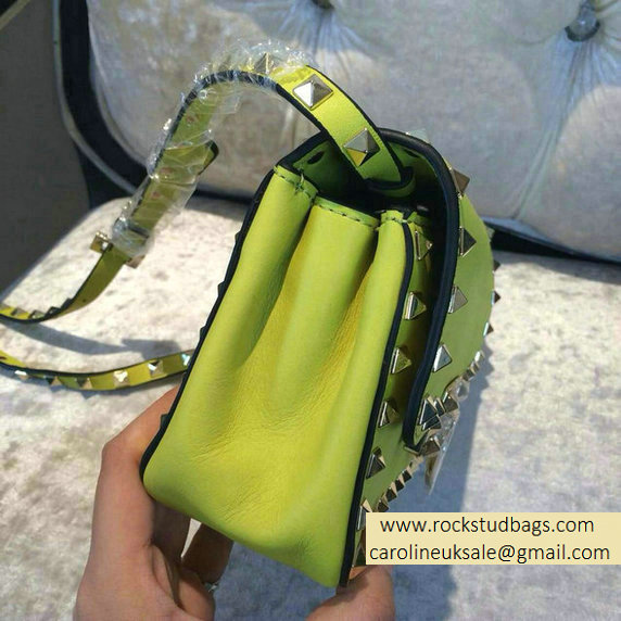 Valentino fluorescent yellow mini Rockstud Crossbody Bag - Click Image to Close