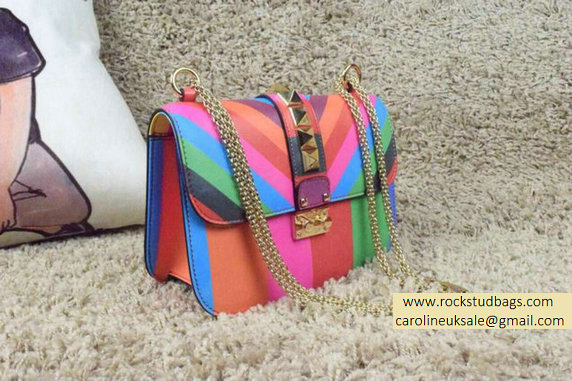 2015 Valentino Chain Small Shoulder Bag in Multicolor Calfskin