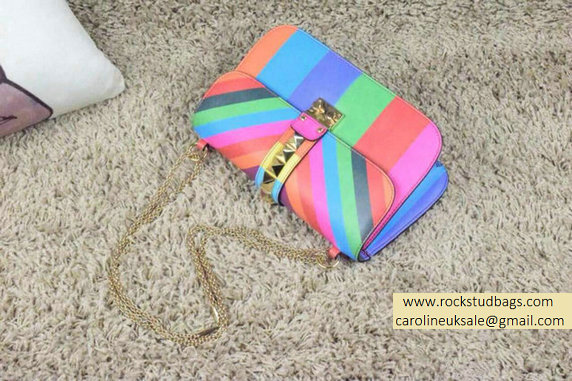Valentino Chain Medium Shoulder Bag in Multicolor Calfskin 2015