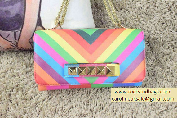 Valentino Chain Flap Shoulder Bag in Multicolor Calfskin 2015 - Click Image to Close