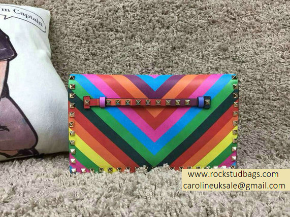 Valentino Rockstud Clutch Bag in Multicolor Calfskin 2015 - Click Image to Close