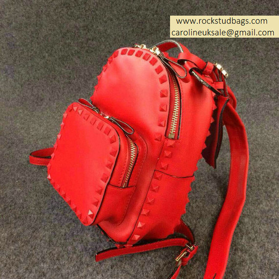 Valentino Red Rockstud Small Backpack(Red Rivet)
