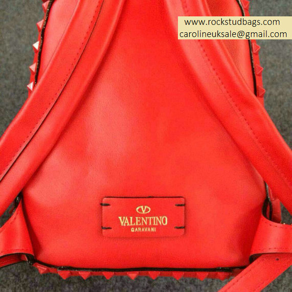 Valentino Red Rockstud Small Backpack(Red Rivet) - Click Image to Close