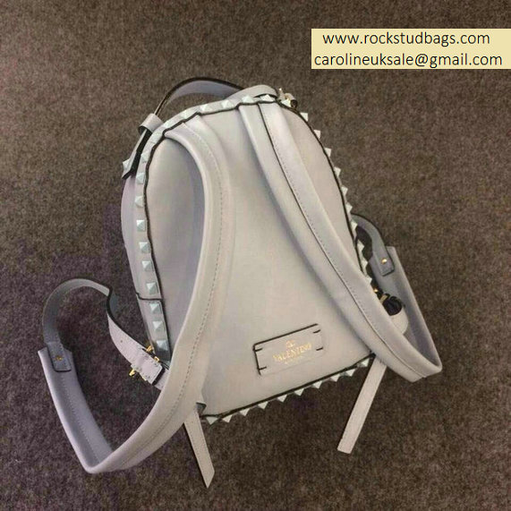 Valentino Grey Full Rockstud Small Backpack - Click Image to Close