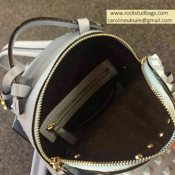 Valentino Grey Full Rockstud Small Backpack