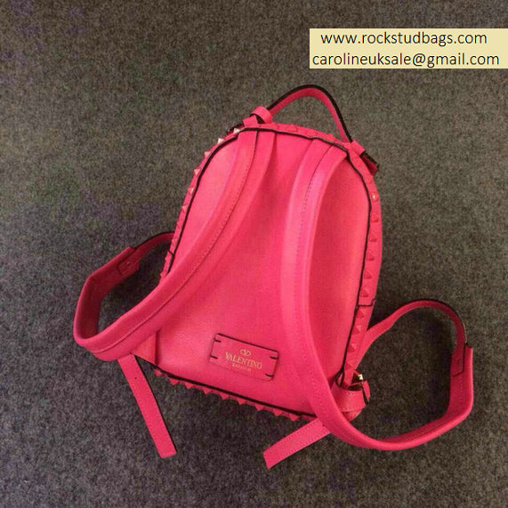 Valentino Rose Red Full Rockstud Small Backpack