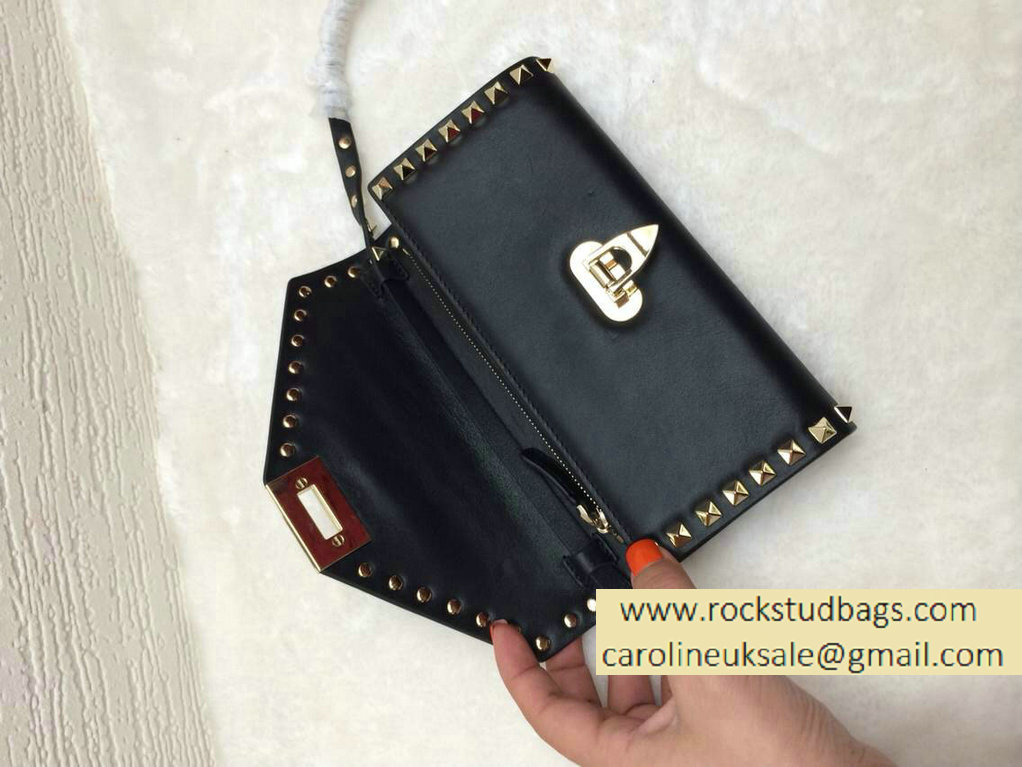Valentino Rockstud Wallet With Shoulder Srap Black2 2015