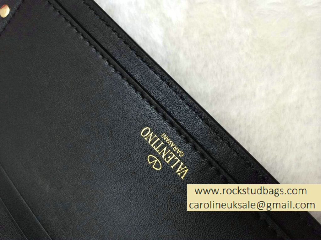 Valentino Rockstud Wallet With Shoulder Srap Black2 2015 - Click Image to Close
