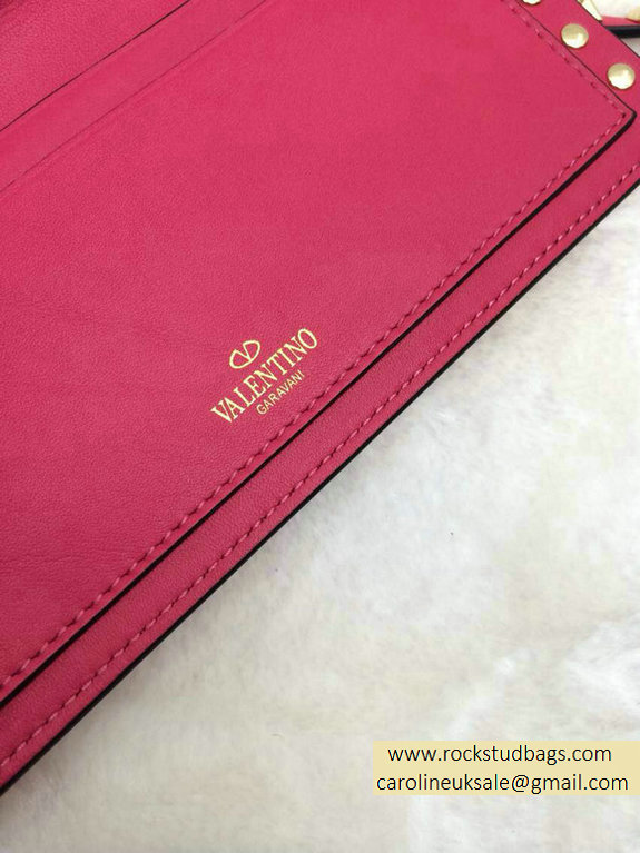 Valentino Rockstud Wallet With Shoulder Srap Rosy 2015