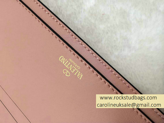 Valentino Rockstud Wallet With Shoulder Srap Nude Pink 2015