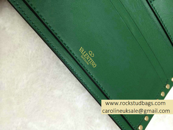Valentino Rockstud Wallet With Shoulder Srap Green 2015 - Click Image to Close