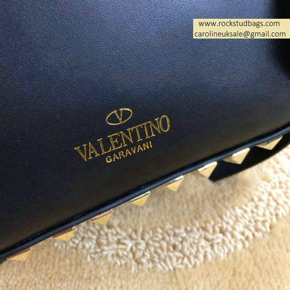 Valentino Black Rockstud Small Backpack(Silver Hardware)