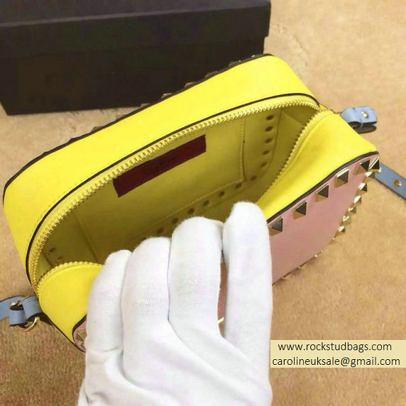 Valentino Colorblock Rockstud Crossbody Bag Pink/Blue/Yellow - Click Image to Close
