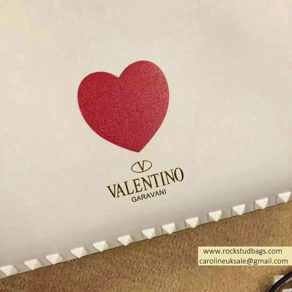 Valentino "for special you" Red Heart Rockstud Small Tote Bag 2015 - Click Image to Close