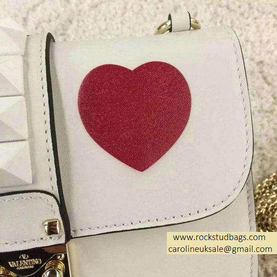 Valentino "For special you" Red Heart Rockstud Lock Shoulder Bag 2015