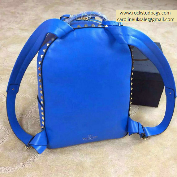 2015 Valentino Garavani Rockstud Medium Backpack in Blue - Click Image to Close