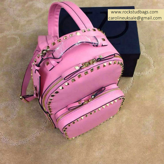 2015 Valentino Garavani Rockstud Medium Backpack in Pink