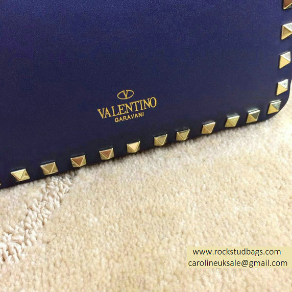 Valentino Rockstud Mini Tote in Navy 2015 - Click Image to Close