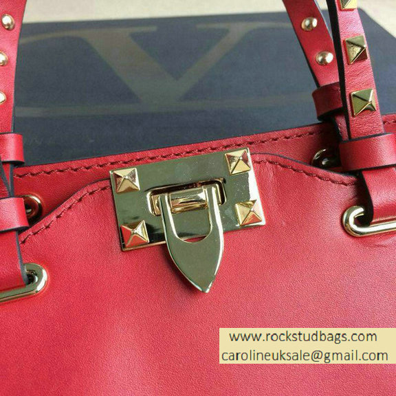 Valentino Rockstud Mini Tote in Red 2015