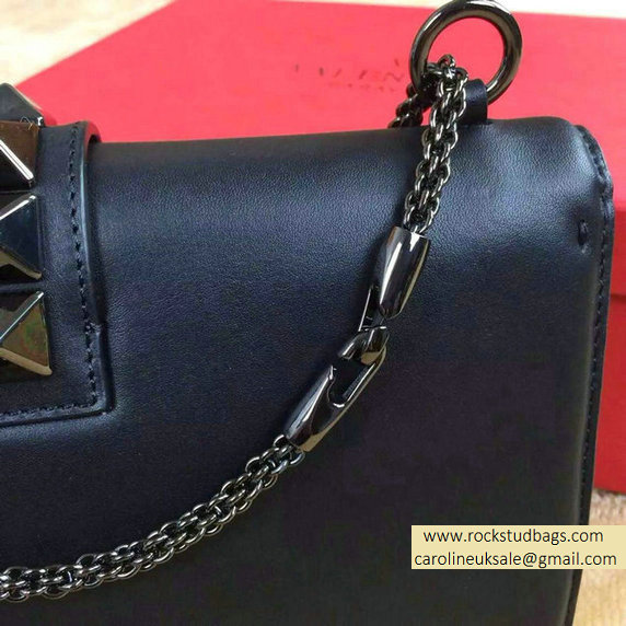 Valentino So Black Rockstud Medium Flap Bag - Click Image to Close