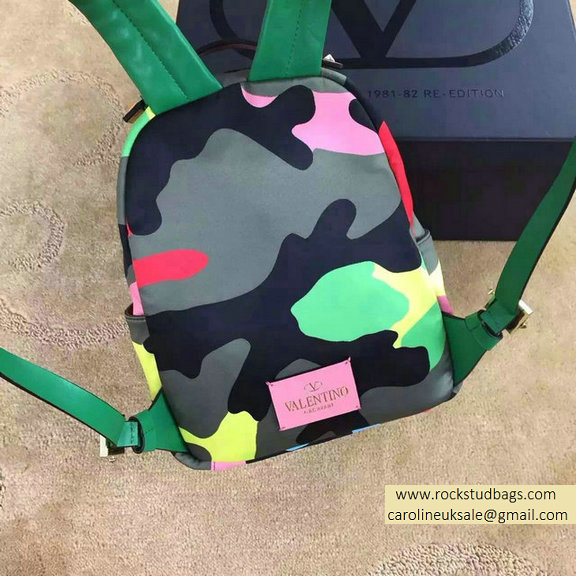 Valentino Garavani Small Backpack in Psychedelic Camouflage Nylon 2015