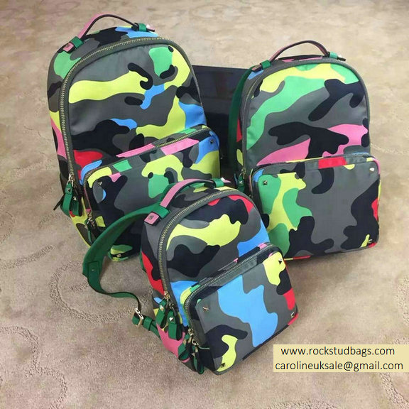 Valentino Garavani Small Backpack in Psychedelic Camouflage Nylon 2015