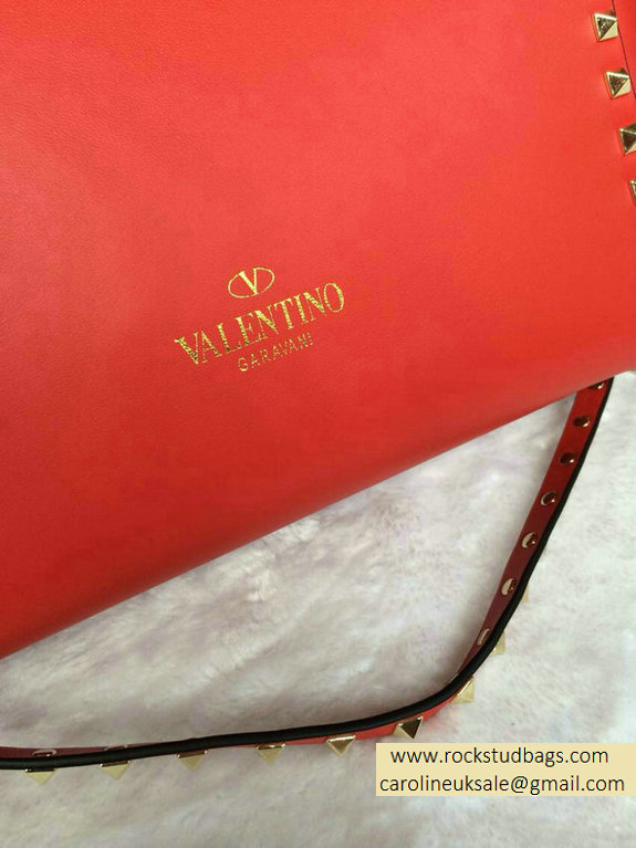 Valentino Garavani Rockstud Double Handle Bag Rose Red 2015 - Click Image to Close