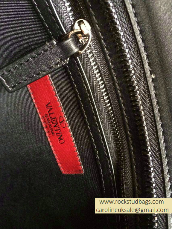 Valentino Garavani Rockstud Double Handle Bag Black(Platinum Hardware) 2015