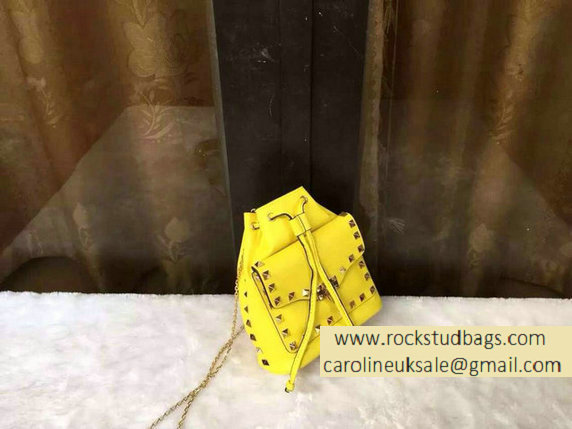 Valentino Garavani Rockstud Pouch in Yellow Calfskin 2015 - Click Image to Close