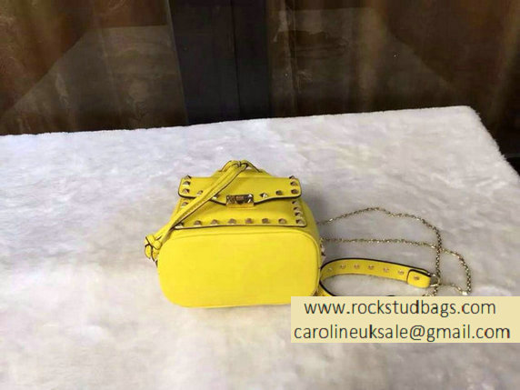 Valentino Garavani Rockstud Pouch in Yellow Calfskin 2015