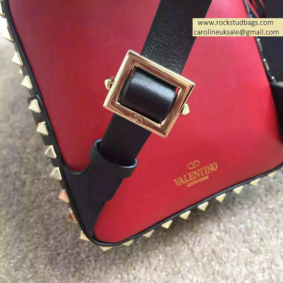 Valentino Multicolor Red Rockstud Small Backpack(Silver Hardware)