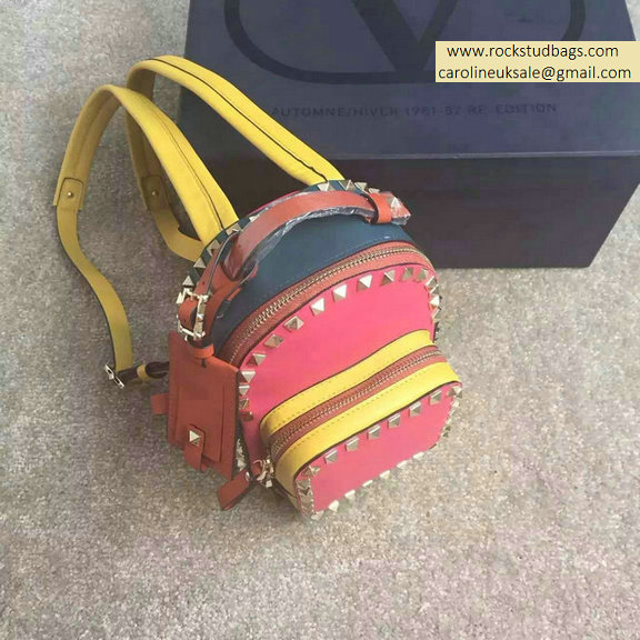 Valentino Multicolor Rosy Rockstud Small Backpack
