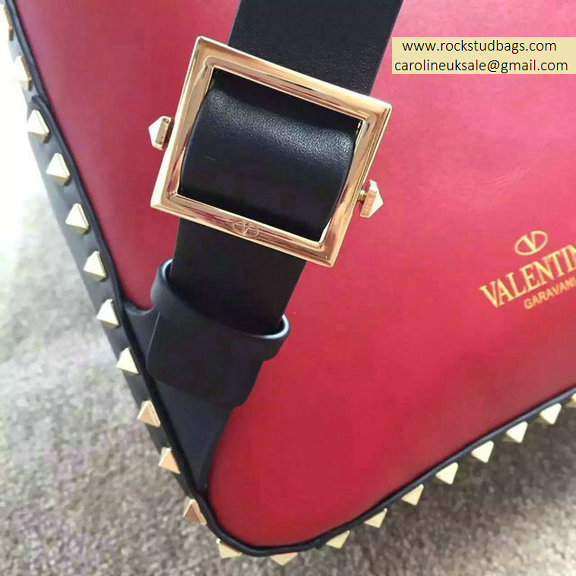 Valentino Multicolor Red Rockstud Medium Backpack(Silver Hardware)