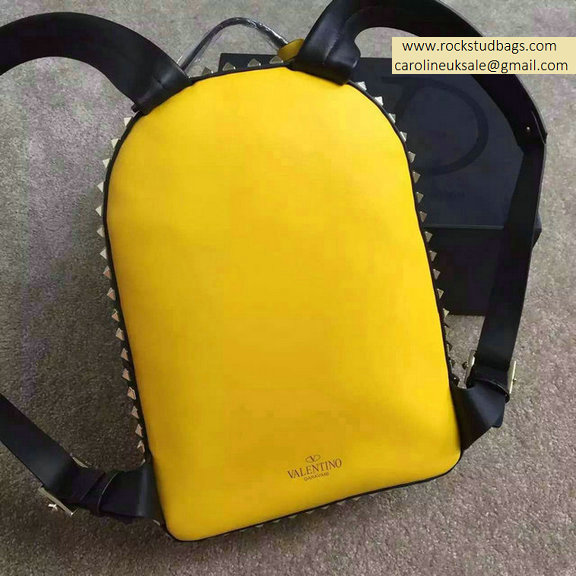 Valentino Multicolor Yellow Rockstud Medium Backpack(Silver Hardware) - Click Image to Close