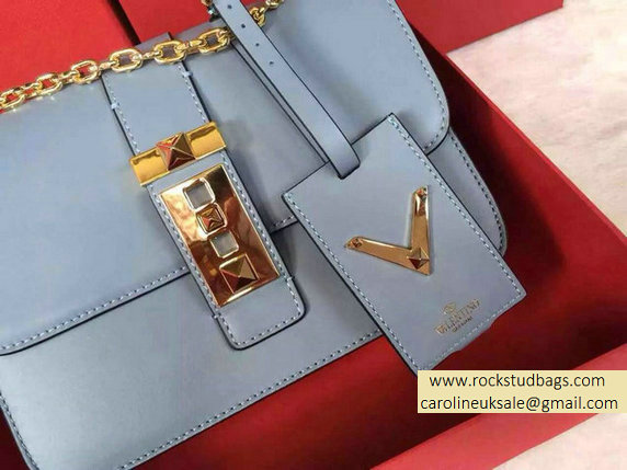 Valentino Chain Shoulder Bag in Baby Blue Calfskin 2015